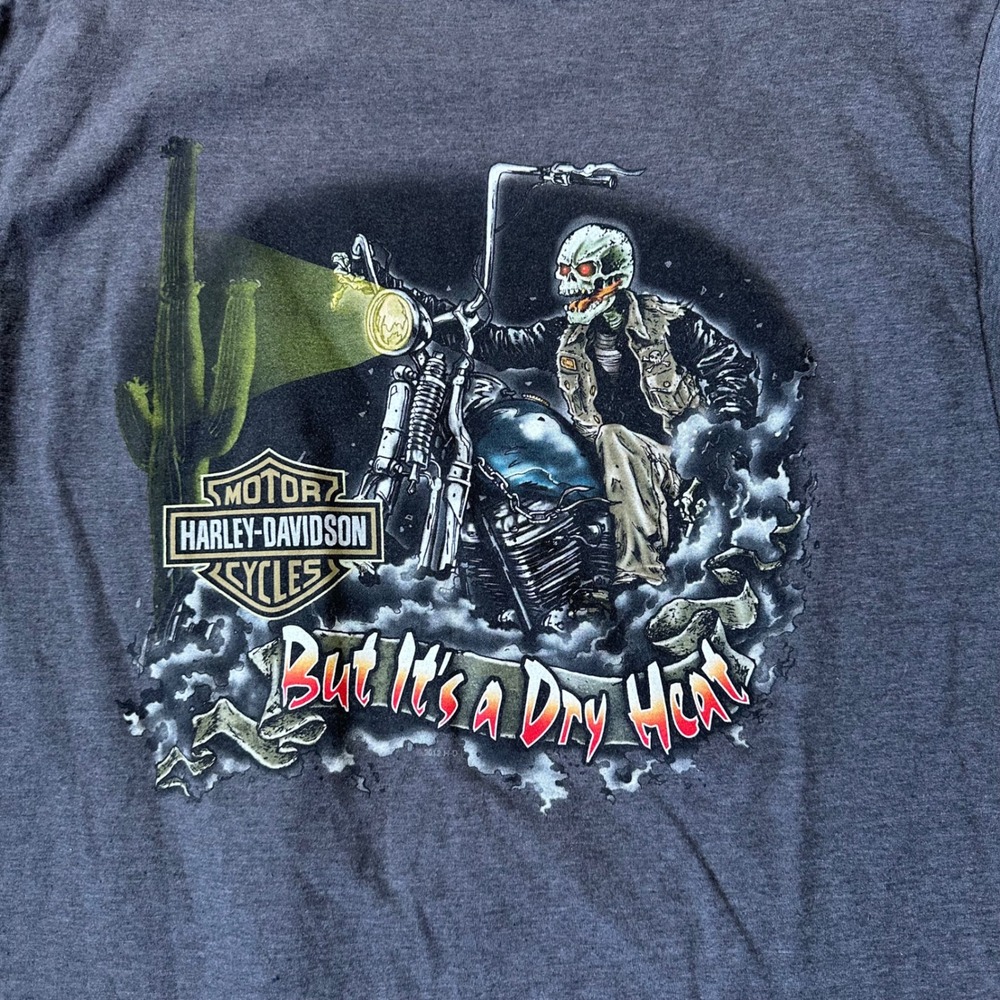 Harley-Davidson Chandler AZ "Dry Heat" Skeleton Biker Graphic T-Shirt 2XL
